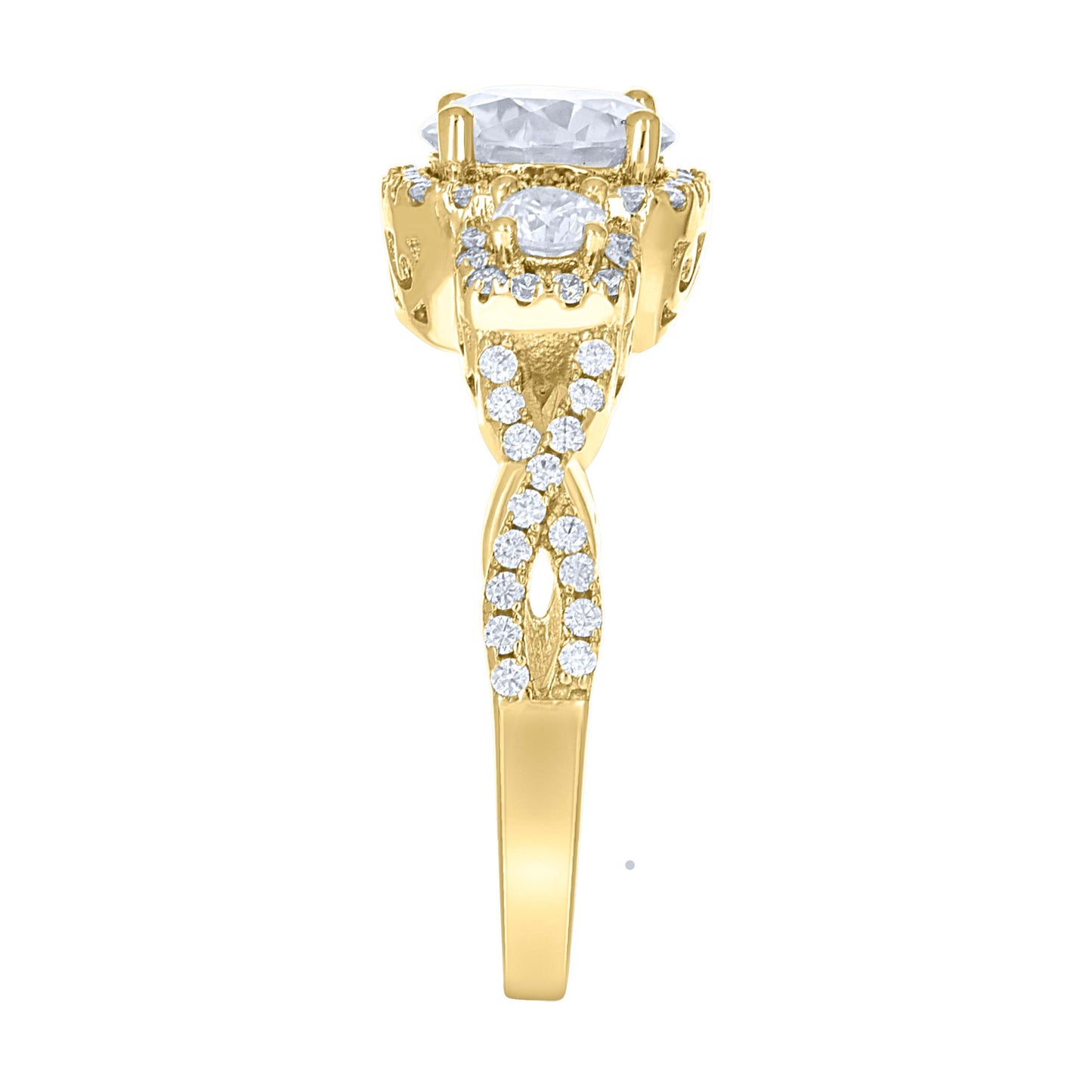 14Kt Gold Moissanite Ring S7