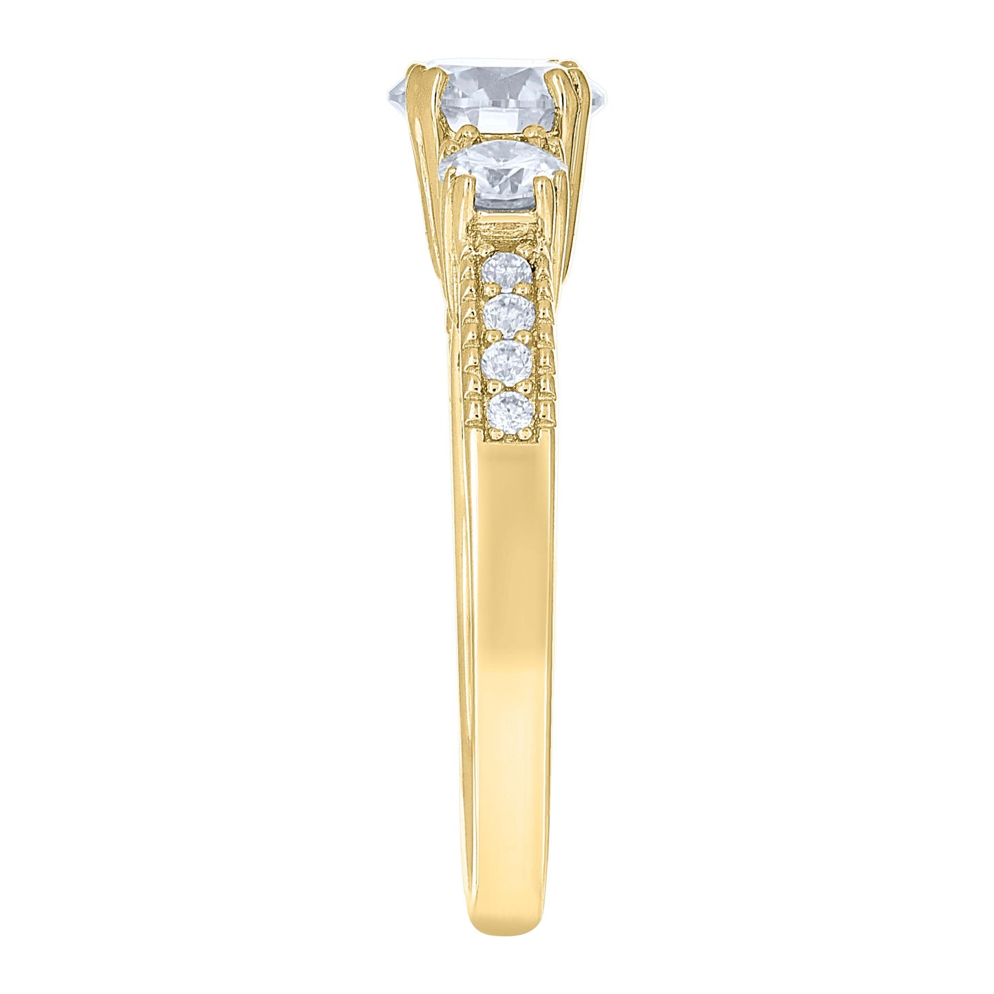 14Kt Gold Moissanite Ring S7
