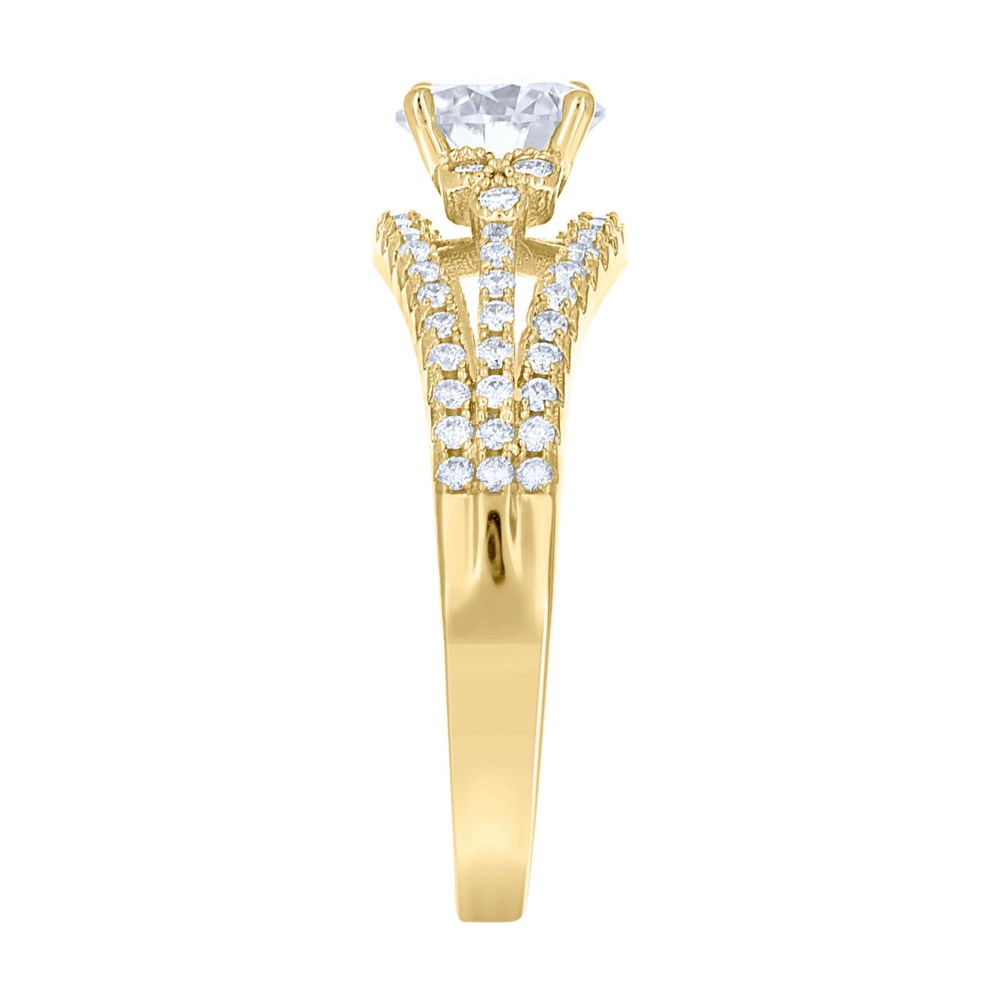 14Kt Gold Moissanite Ring S7