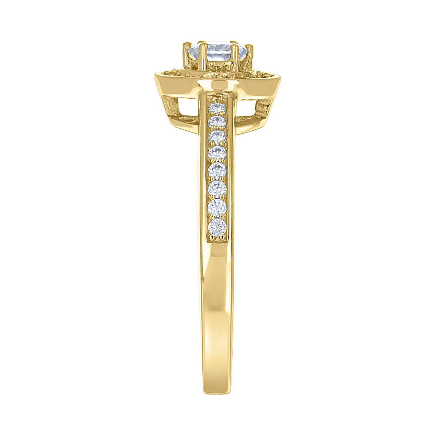 14Kt Gold Moissanite Ring S7