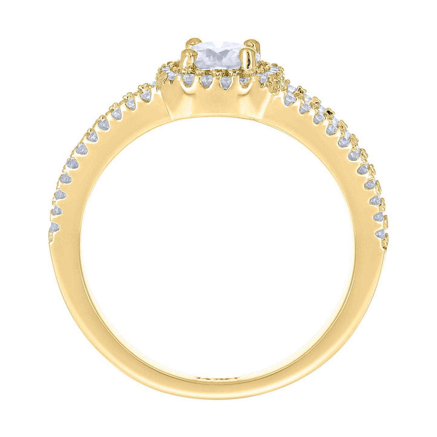 14Kt Gold Moissanite Ring S7