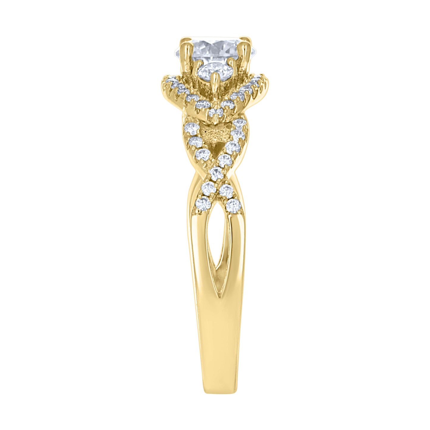 14Kt Gold Moissanite Ring S7