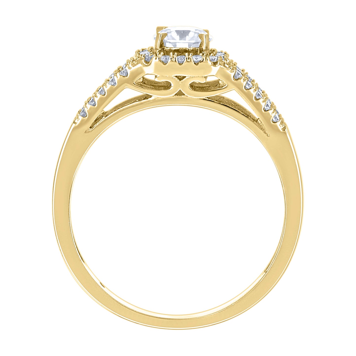 14Kt Gold Moissanite Ring S7