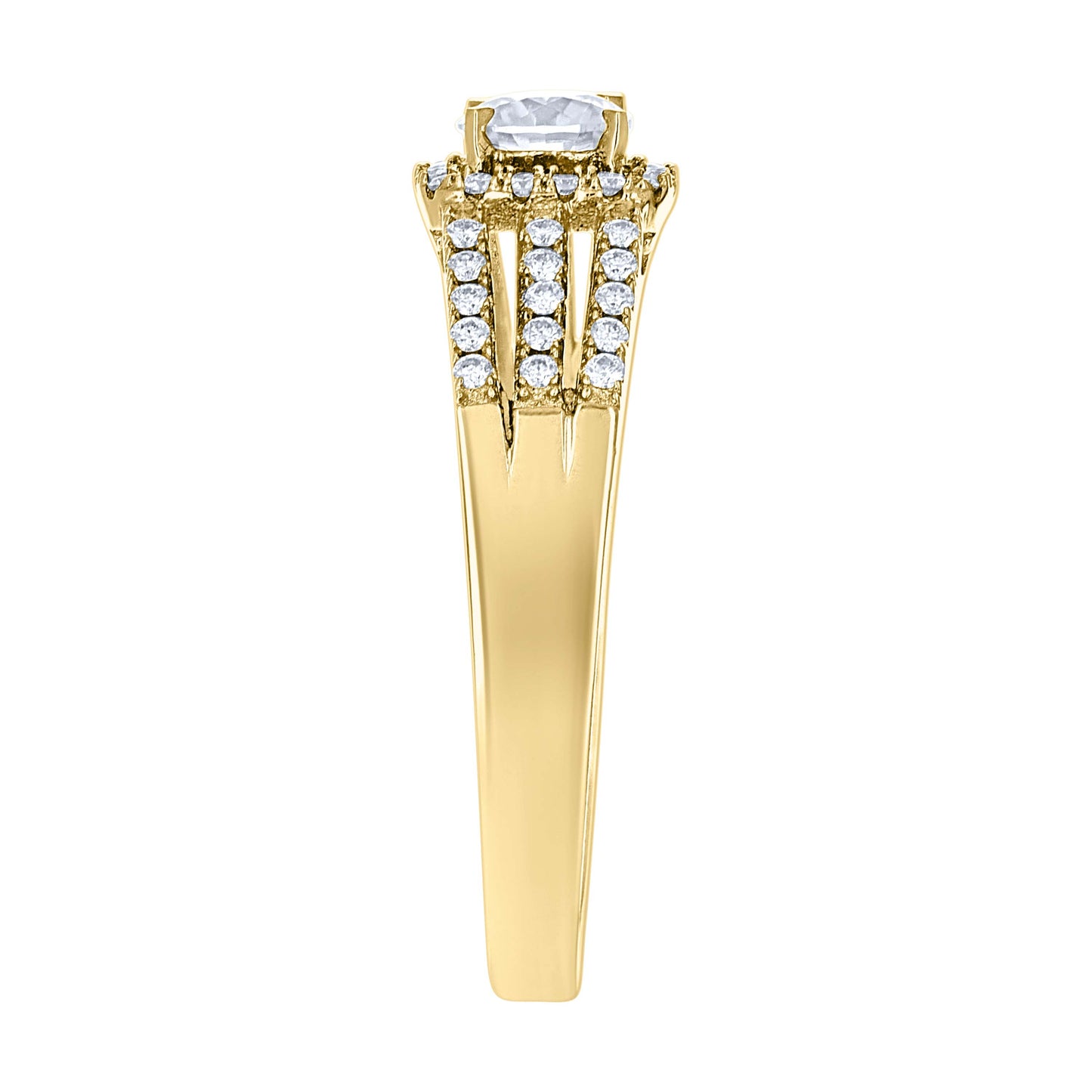 14Kt Gold Moissanite Ring S7