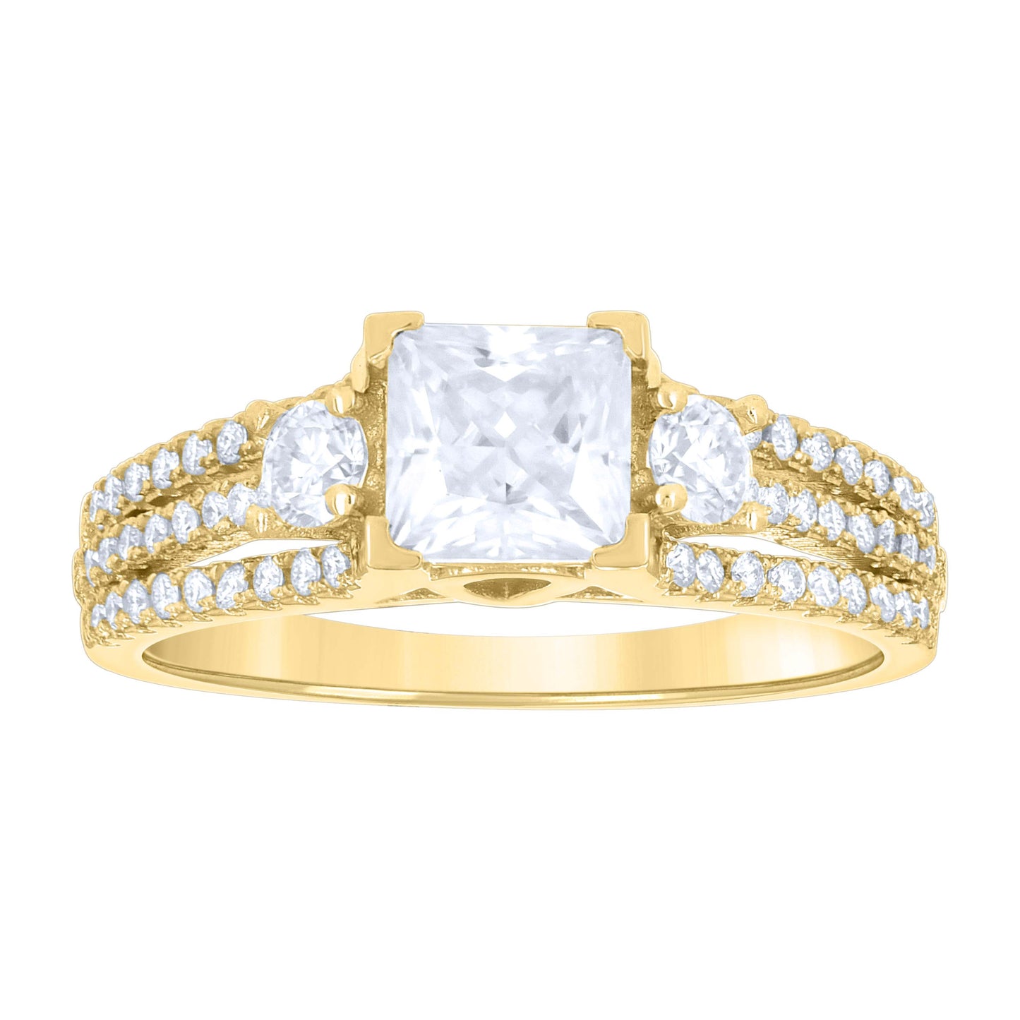 14Kt Gold Moissanite Ring S7