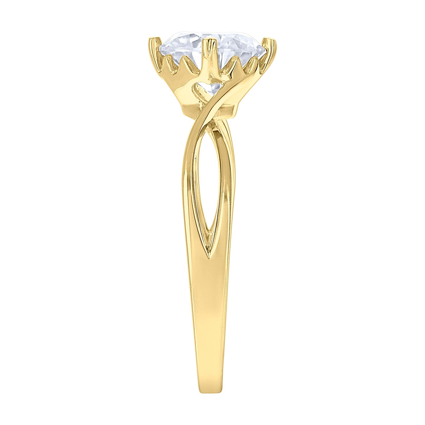 14Kt Gold Moissanite Ring S7