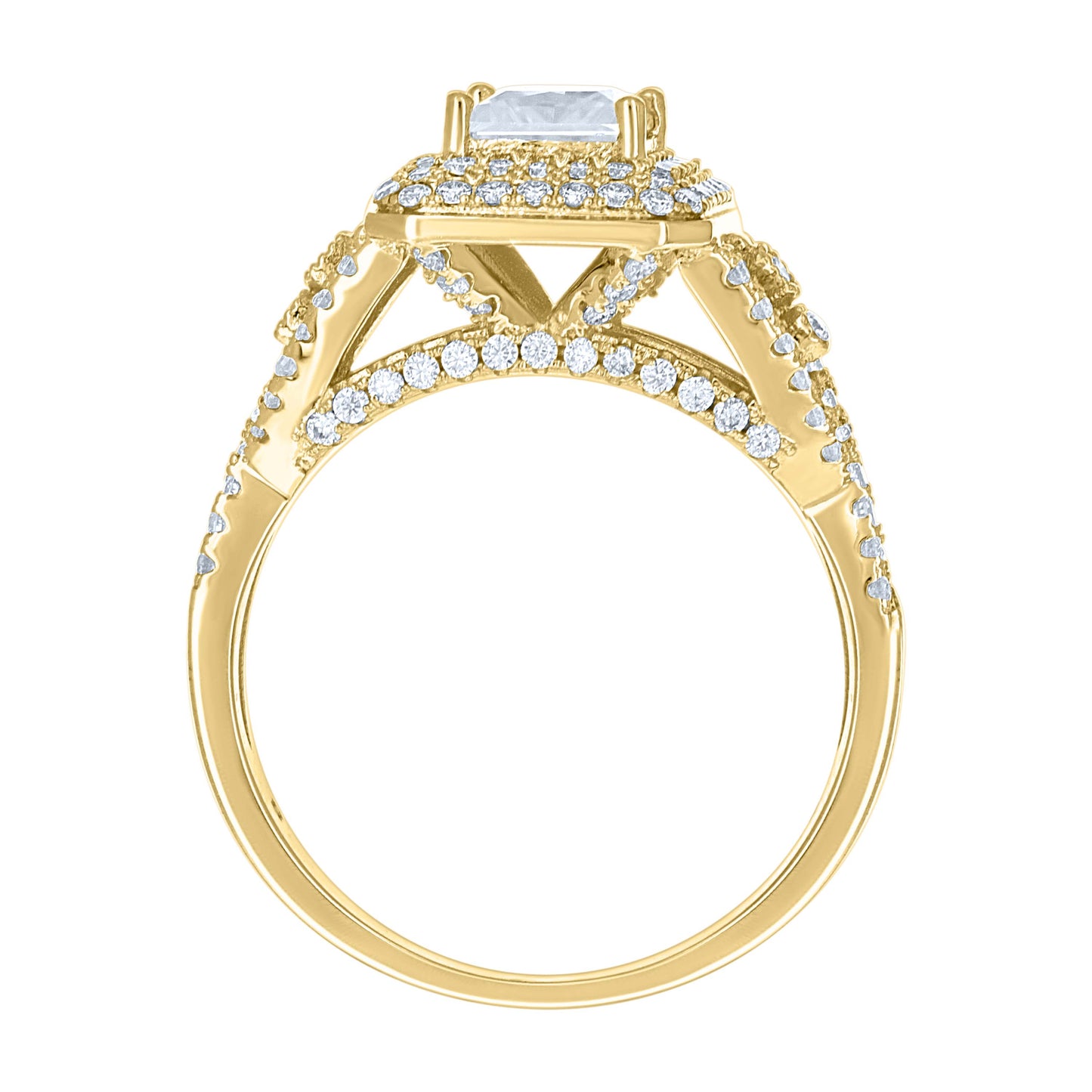 14Kt Gold Moissanite Ring S7