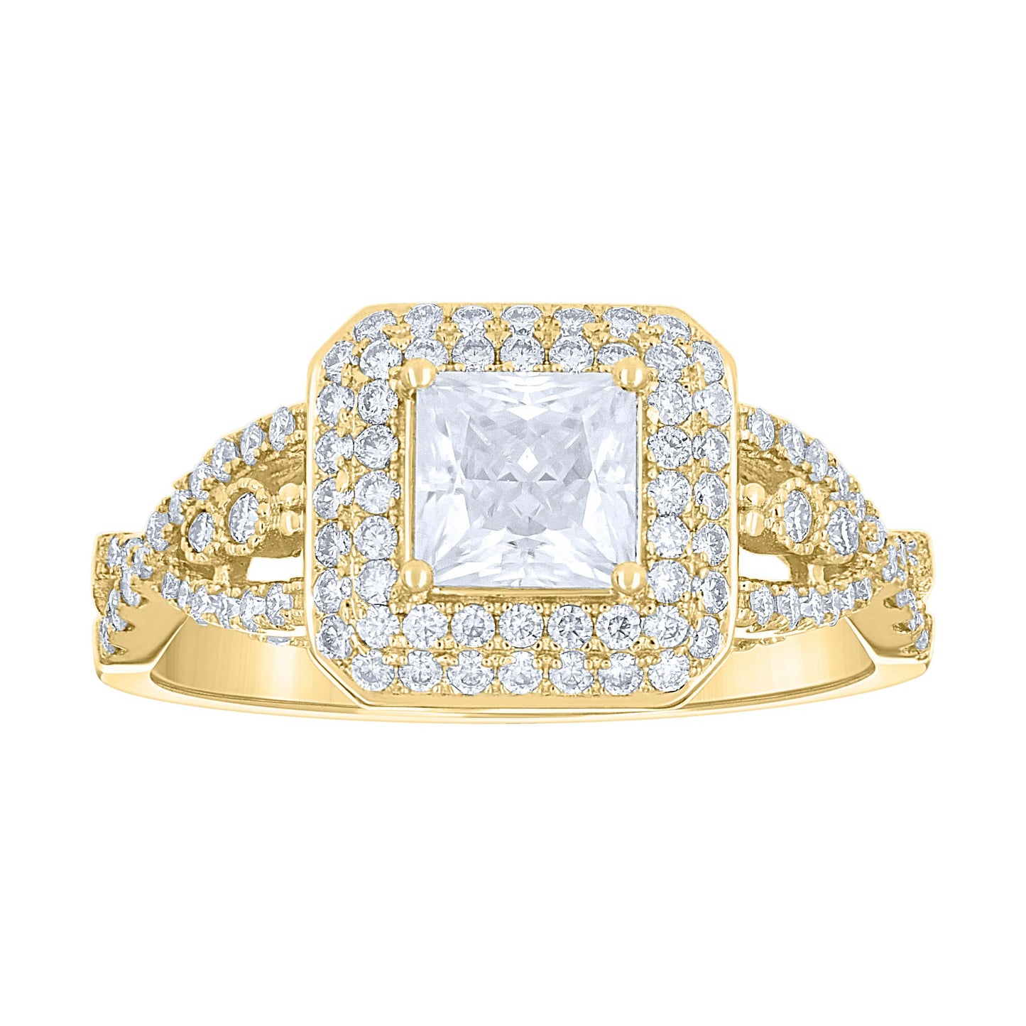 14Kt Gold Moissanite Ring S7