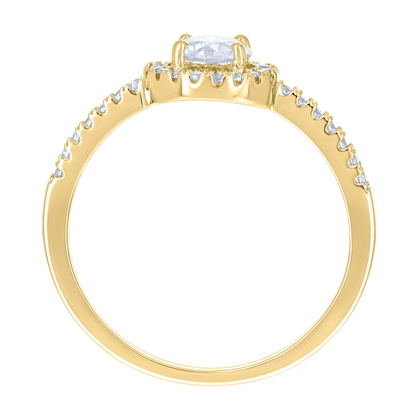 14Kt Gold Moissanite Ring S7