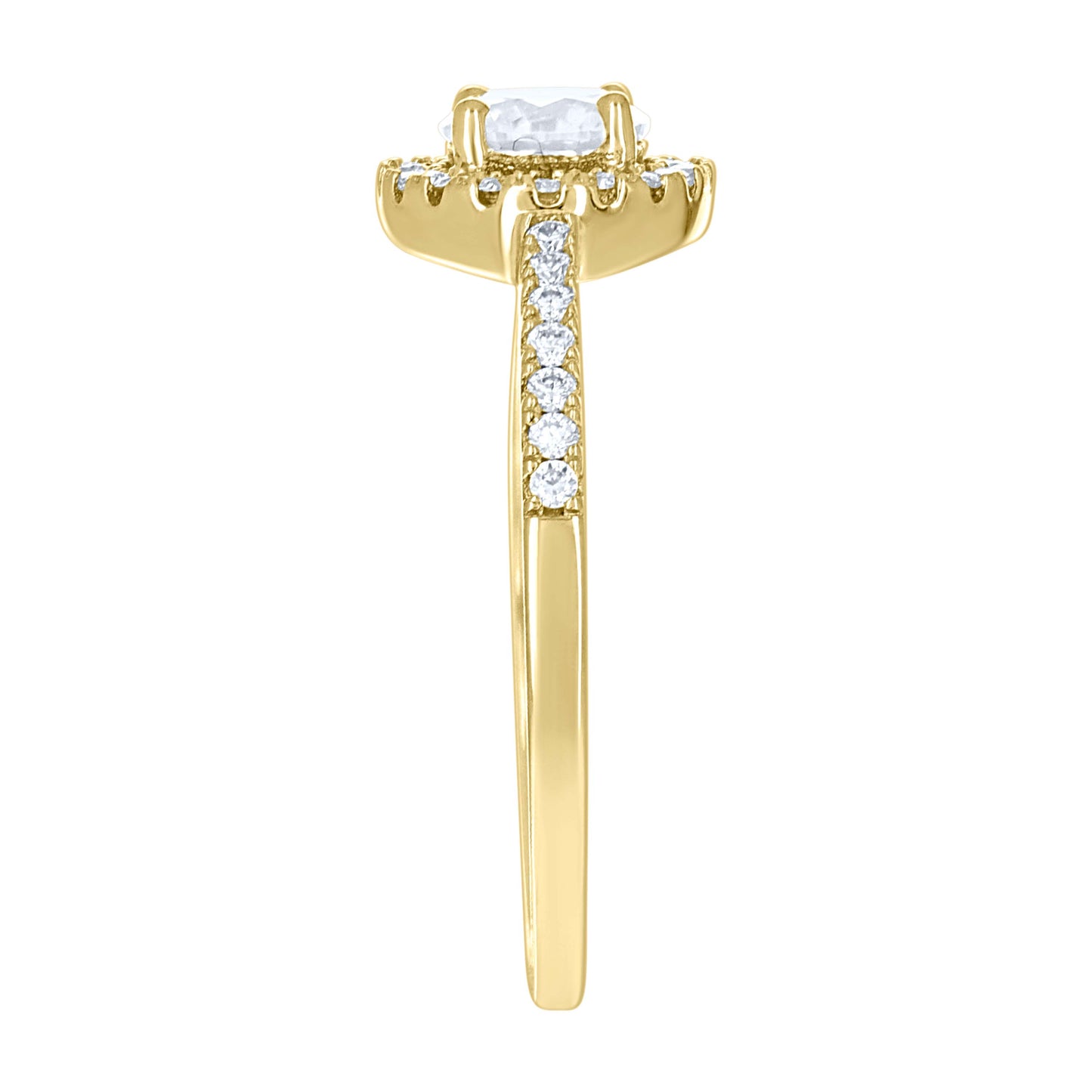 14Kt Gold Moissanite Ring S7