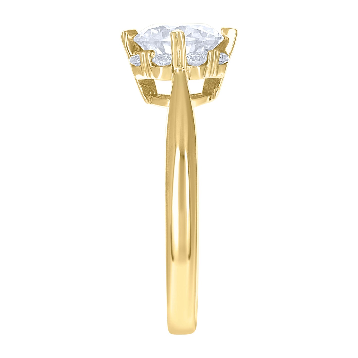 14Kt Gold Moissanite Ring S7