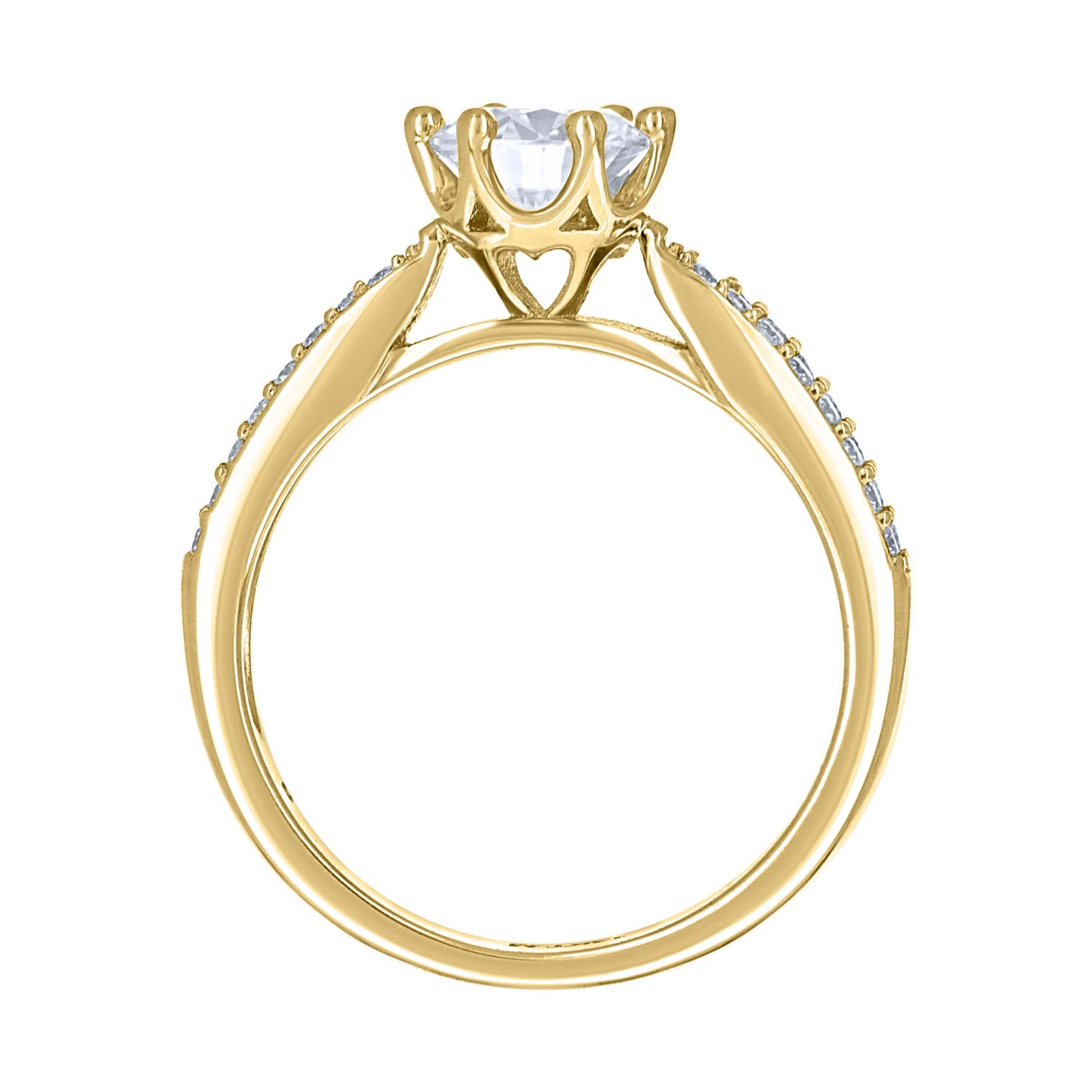14Kt Gold Moissanite Ring S7