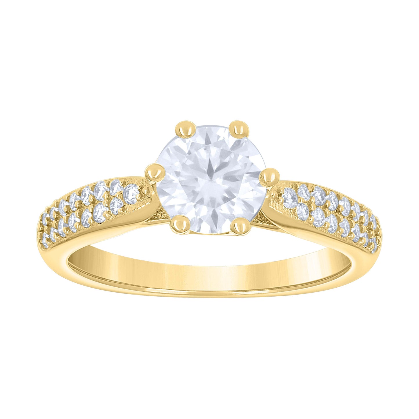 14Kt Gold Moissanite Ring S7