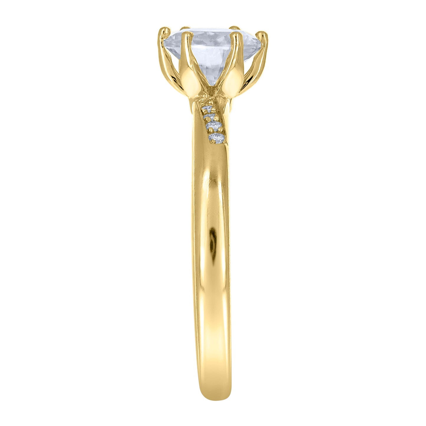 14Kt Gold Moissanite Ring S7