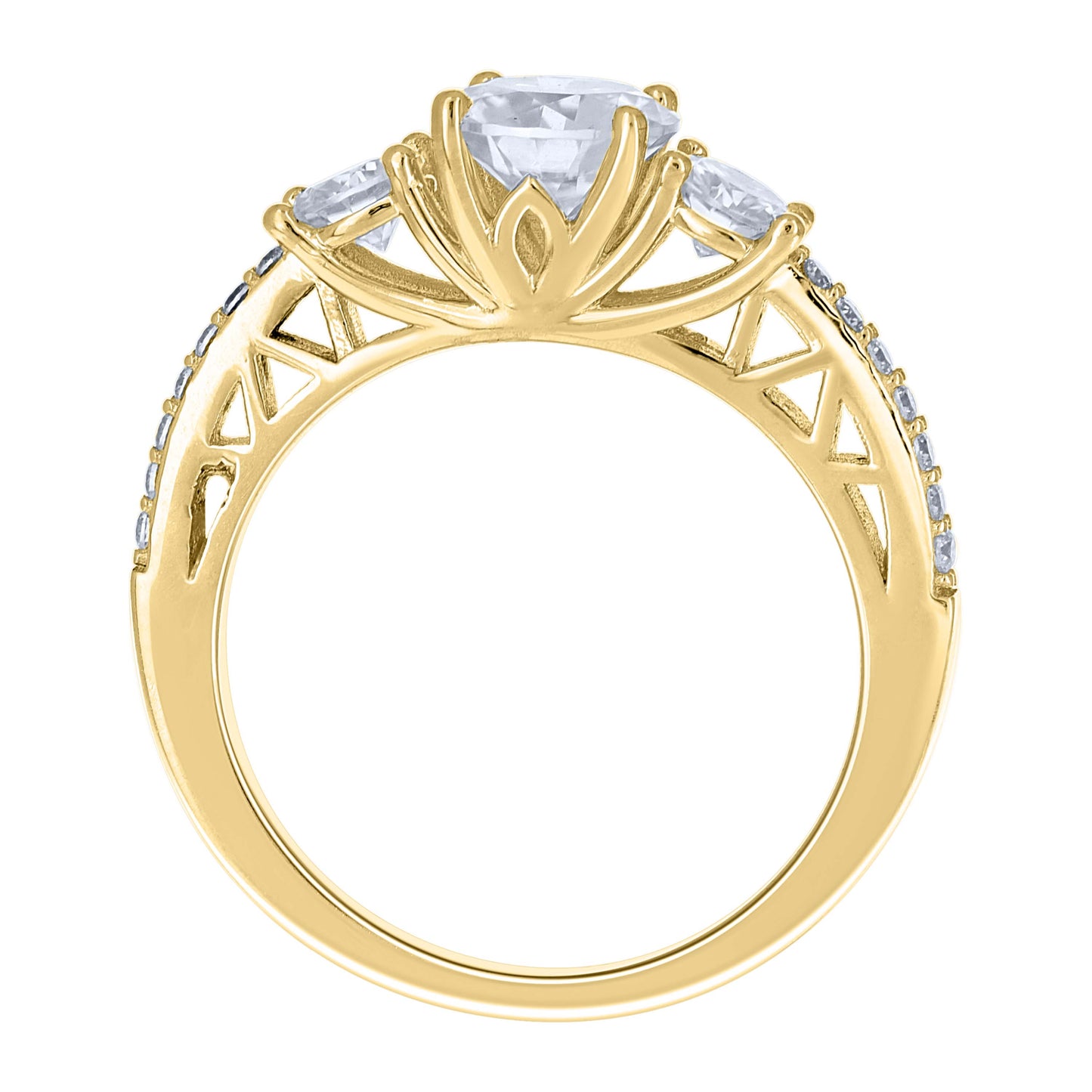 14Kt Gold Moissanite Ring S7