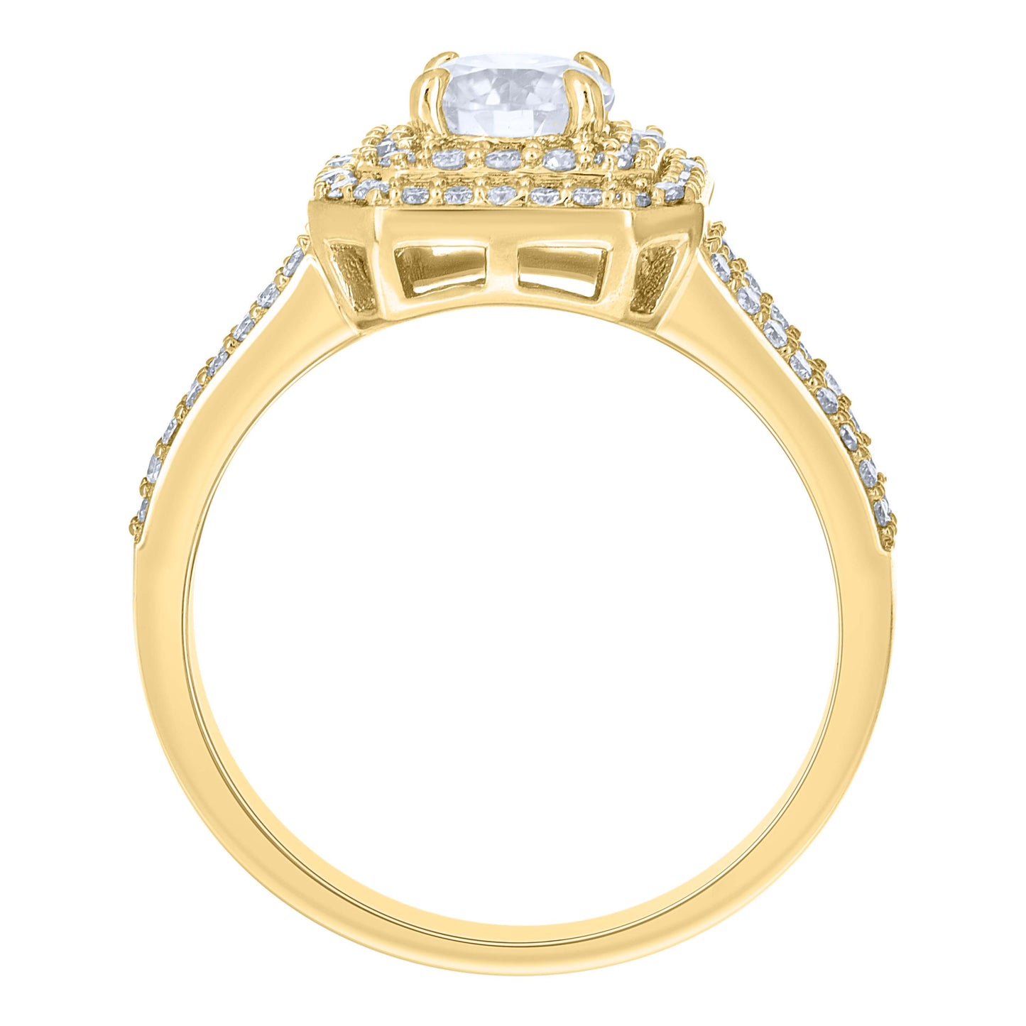 14Kt Gold Moissanite Ring S7