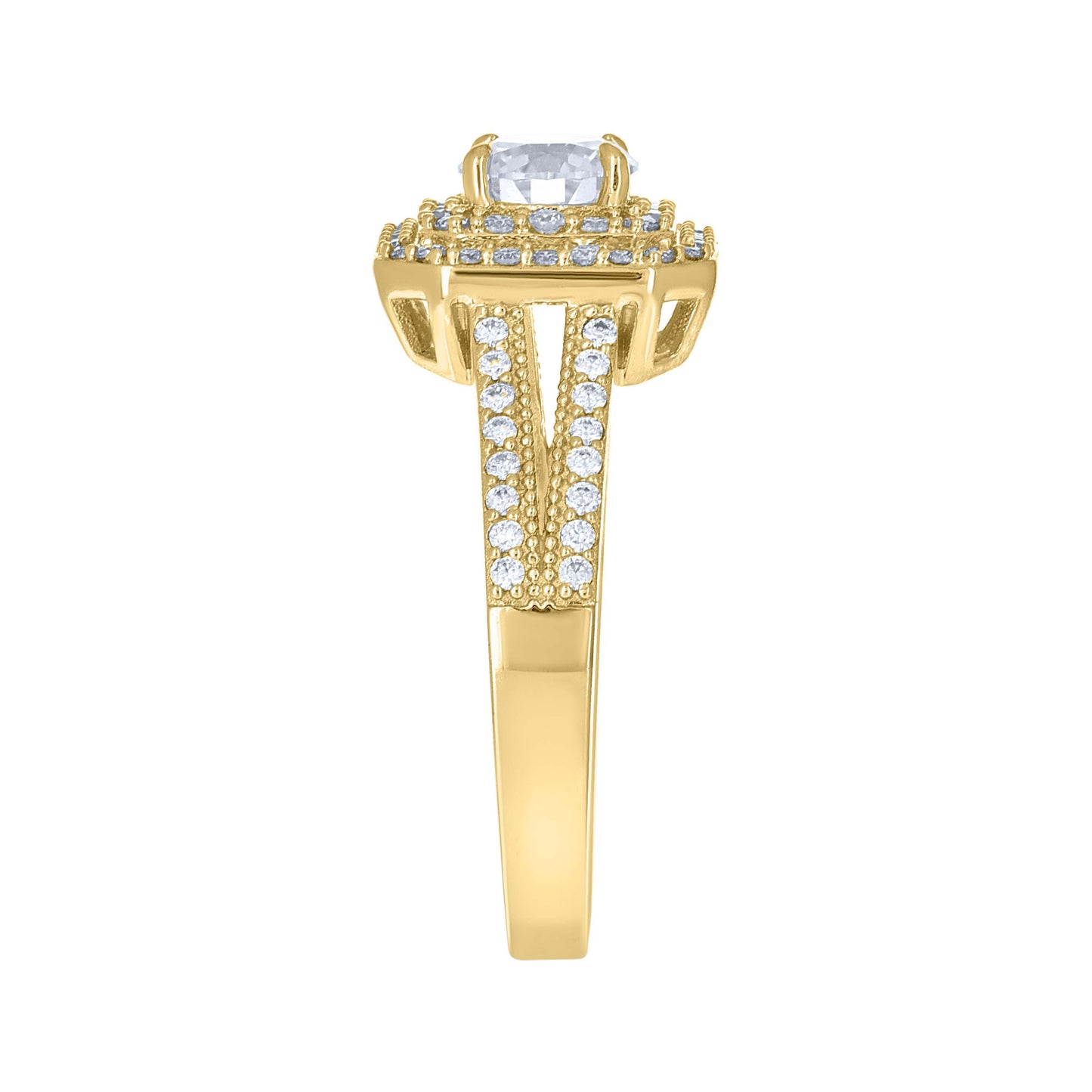 14Kt Gold Moissanite Ring S7