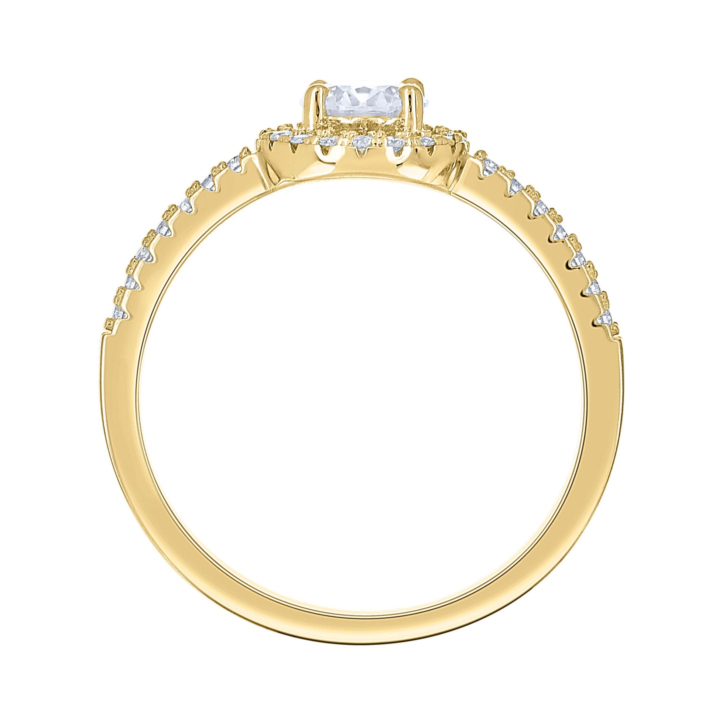 14Kt Gold Moissanite Ring S7