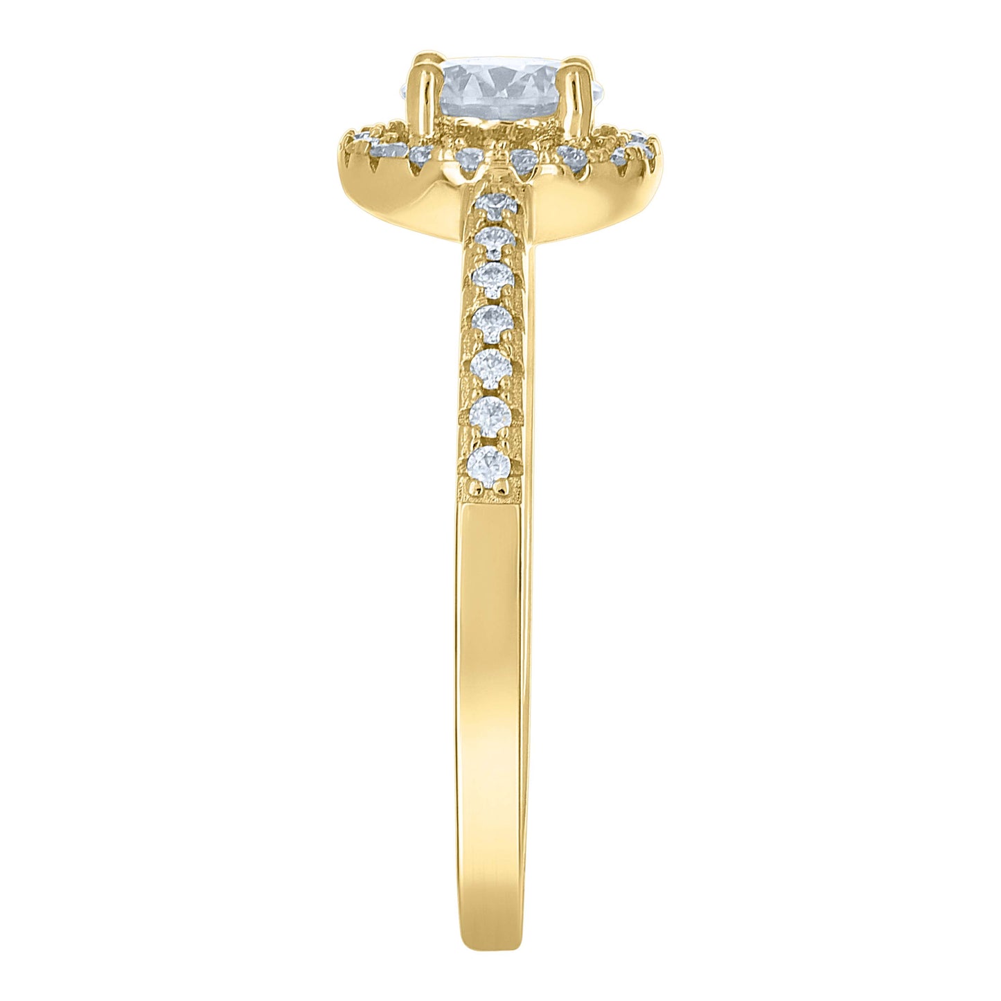 14Kt Gold Moissanite Ring S7