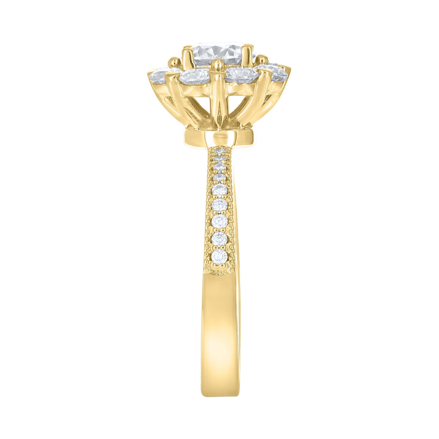 14Kt Gold Moissanite Ring S7