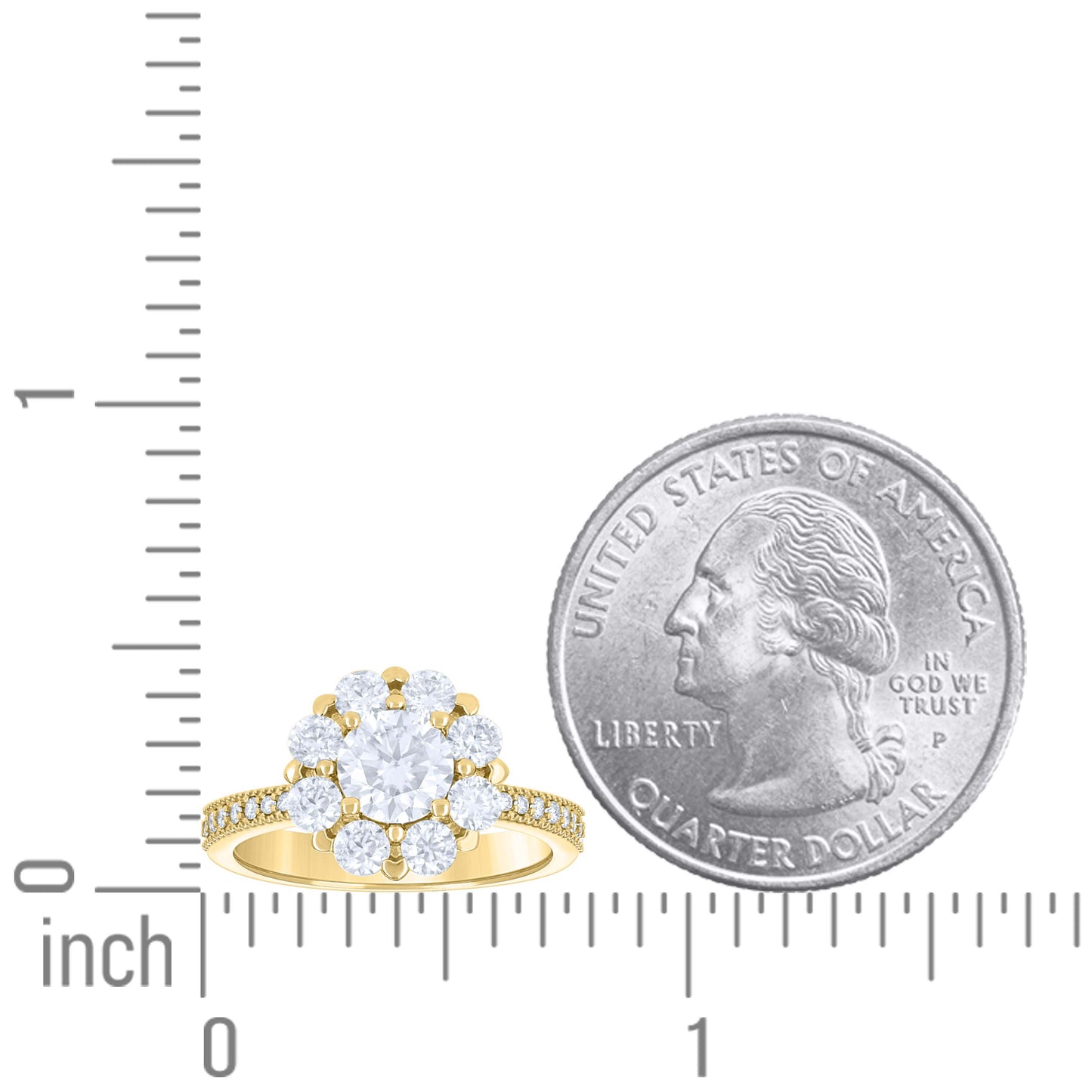 14Kt Gold Moissanite Ring S7
