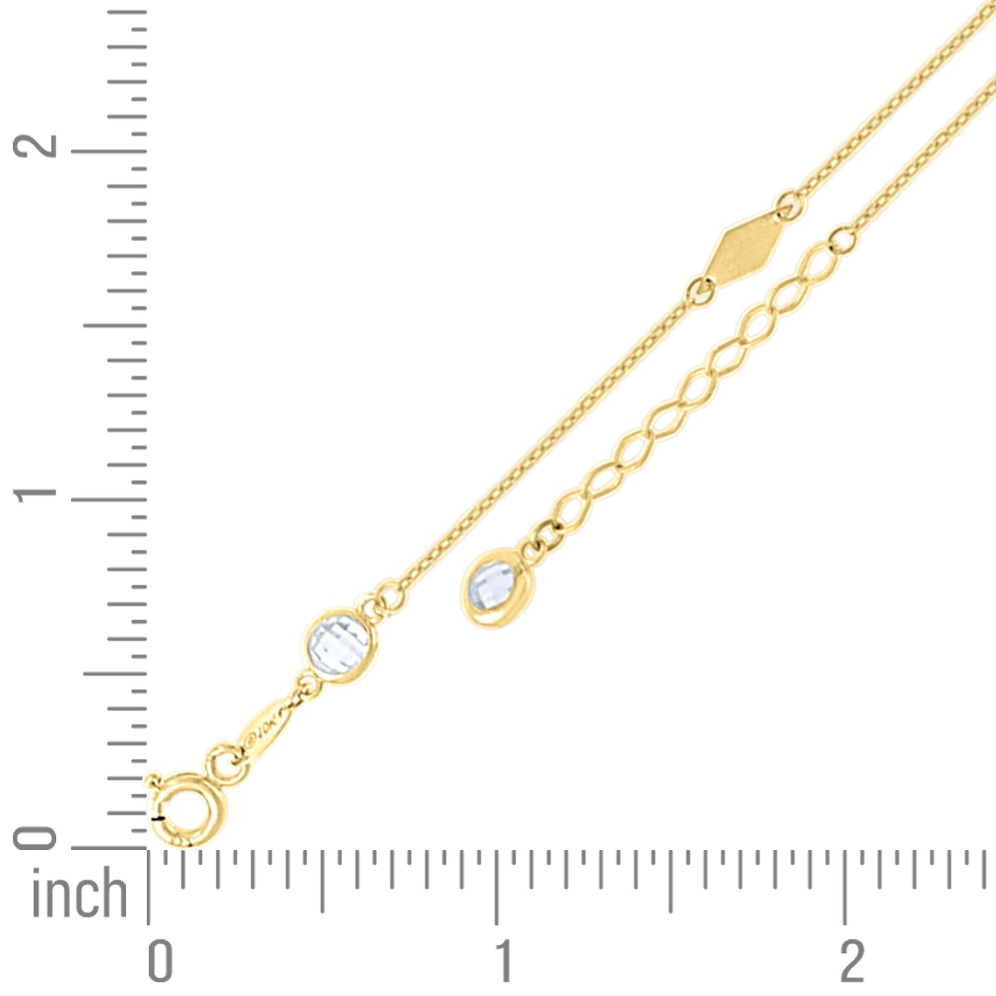 14Kt Gold Anklet 10" (9"+1")