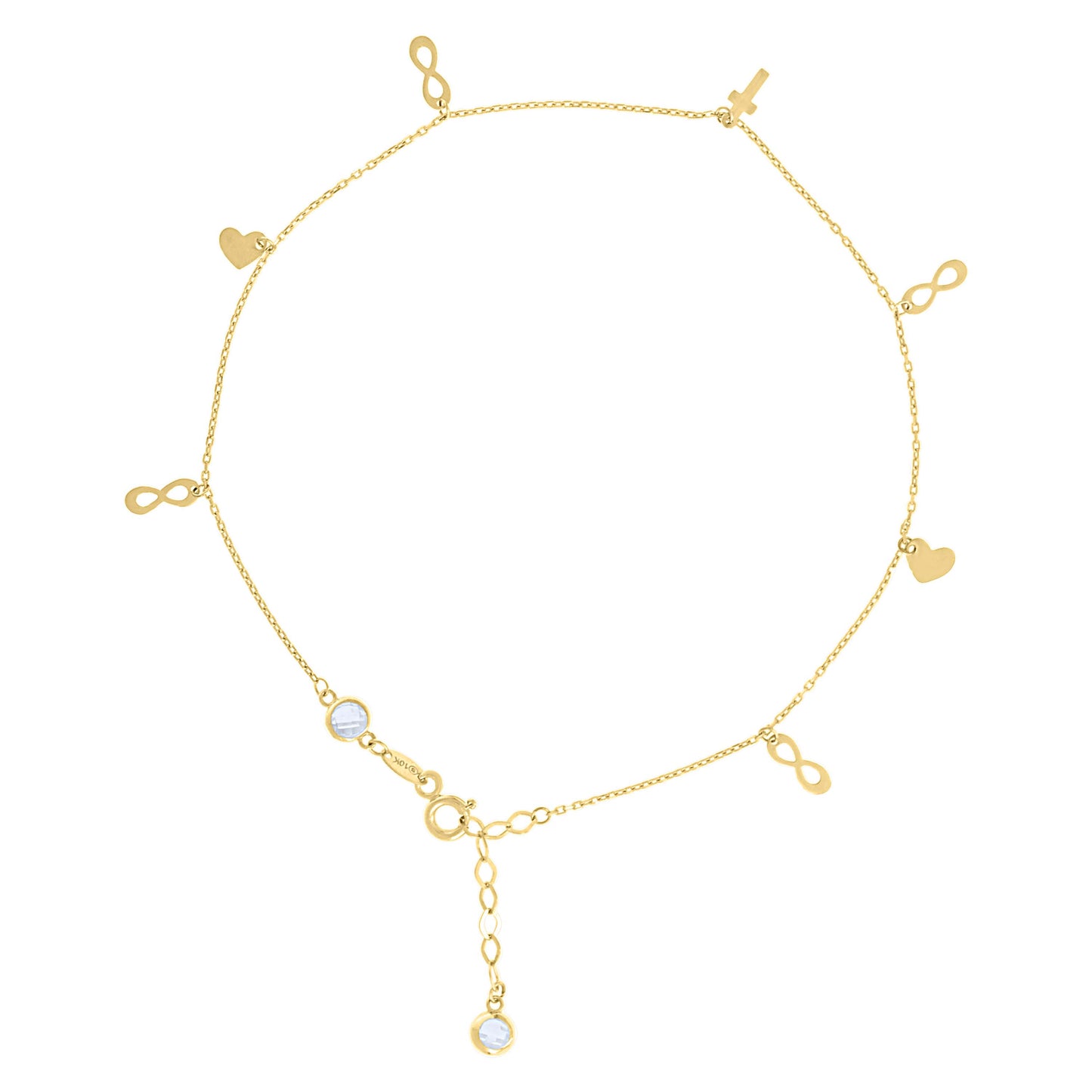 14Kt Gold Anklet 10" (9"+1")