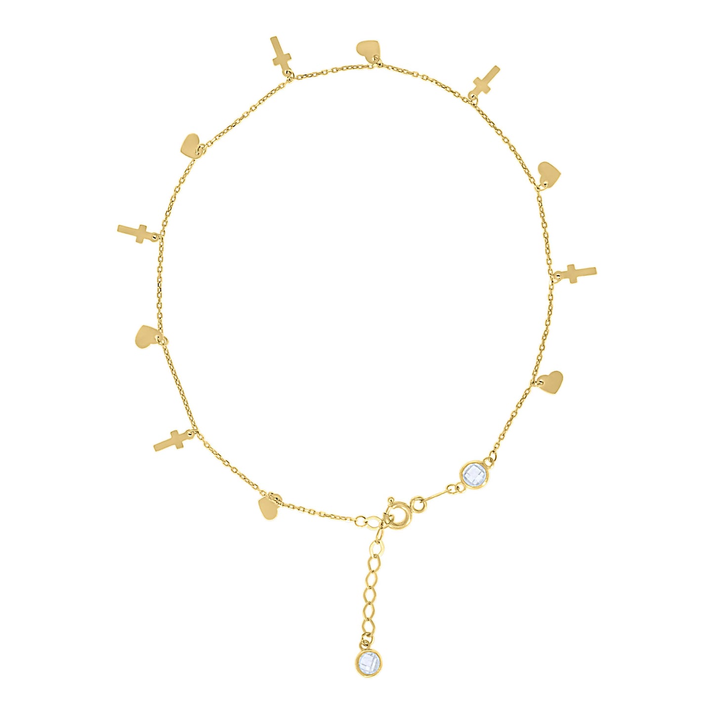 10Kt Gold Anklet 10" (9"+1")