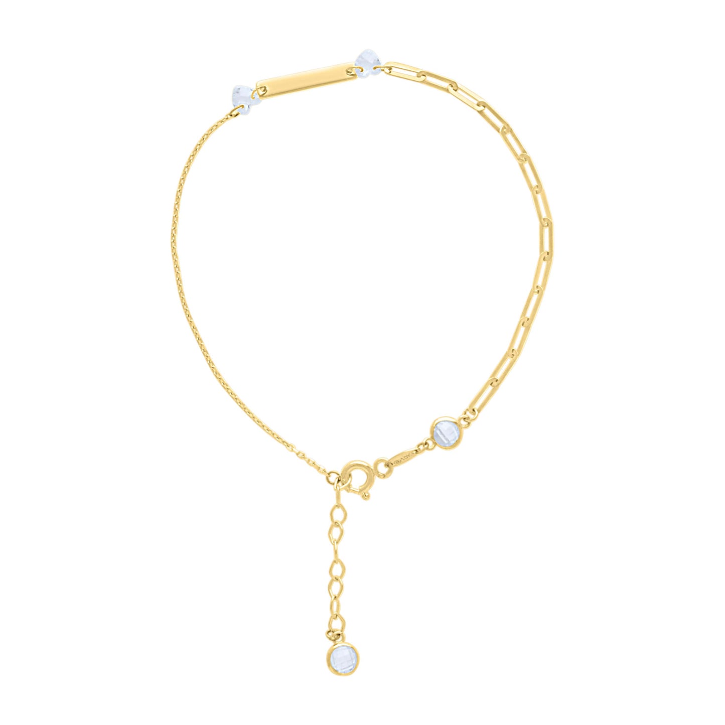 10Kt Gold Bracelet 8" (7"+1")