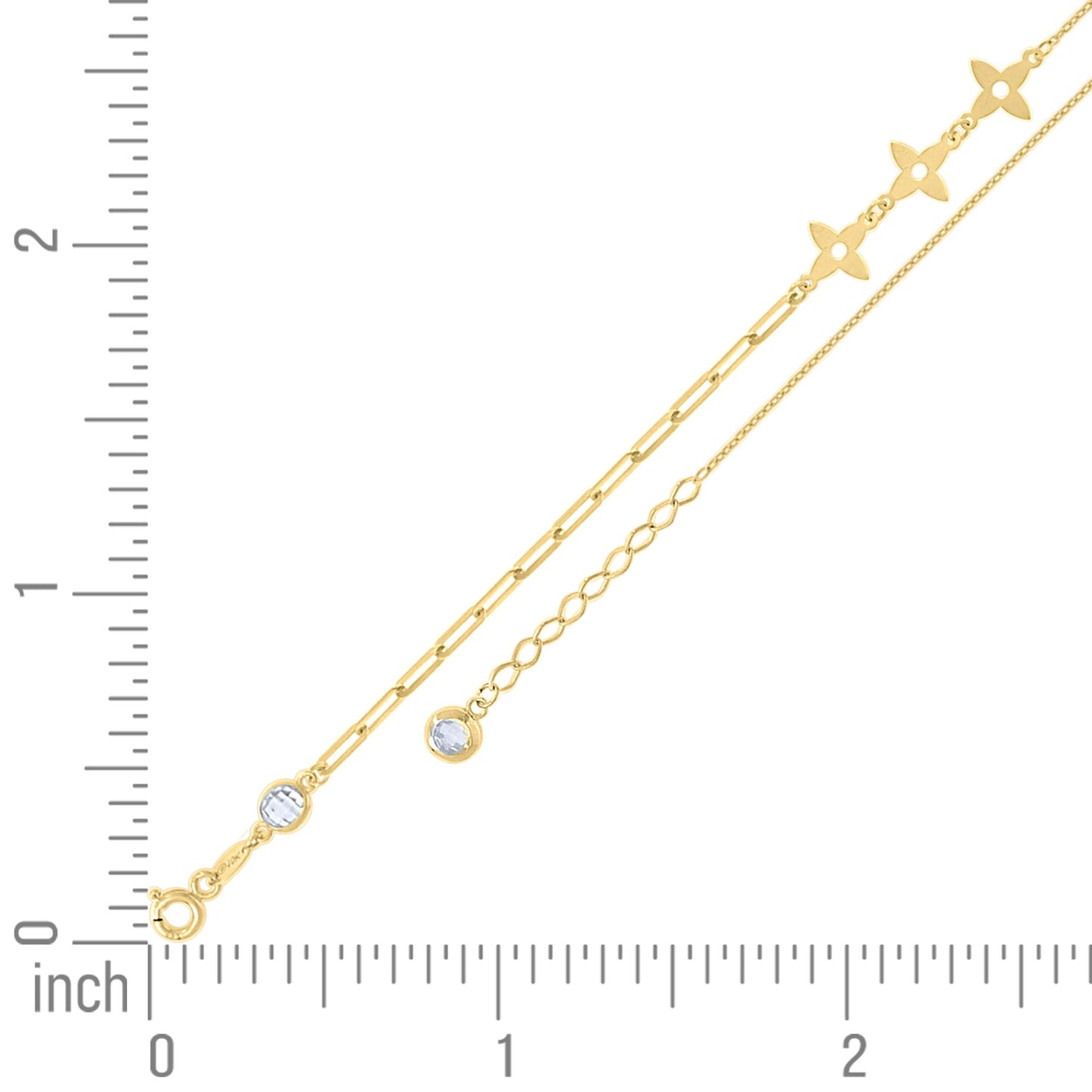 10Kt Gold Bracelet 8" (7"+1")