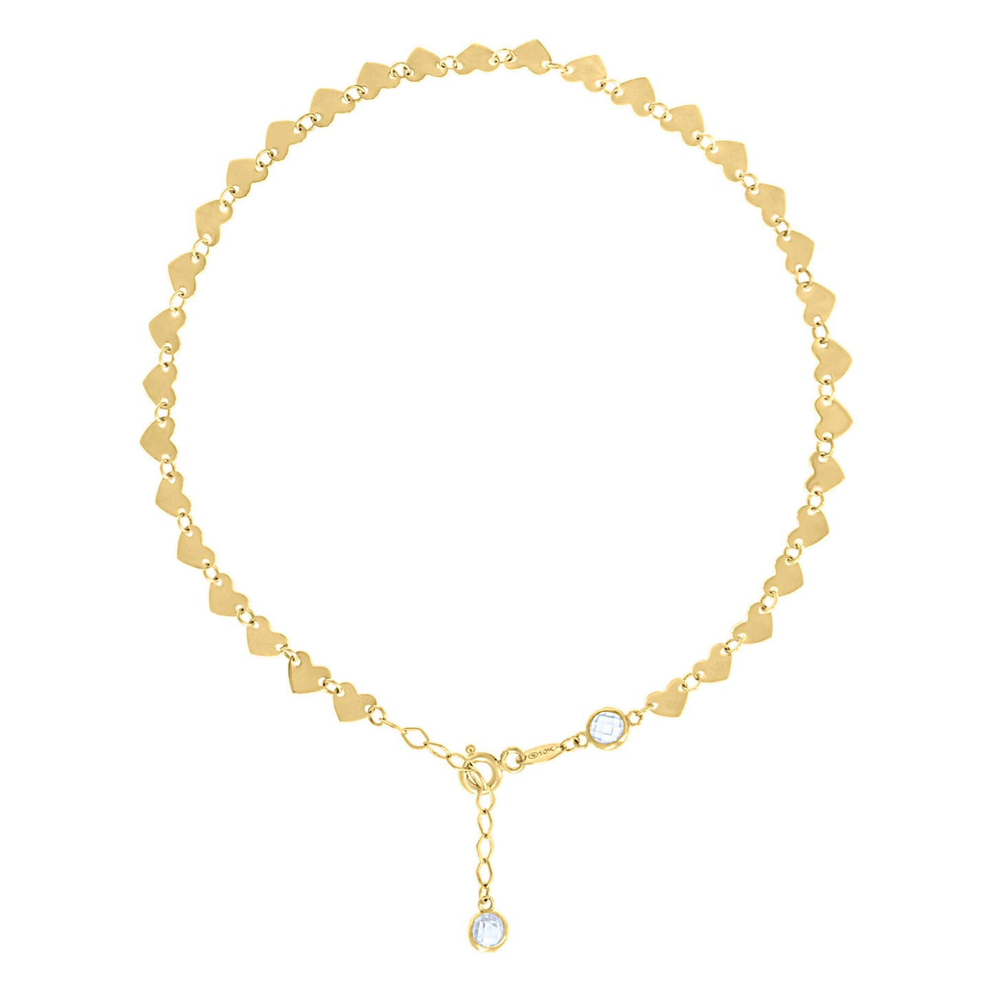 10Kt Gold Anklet 10" (9"+1")