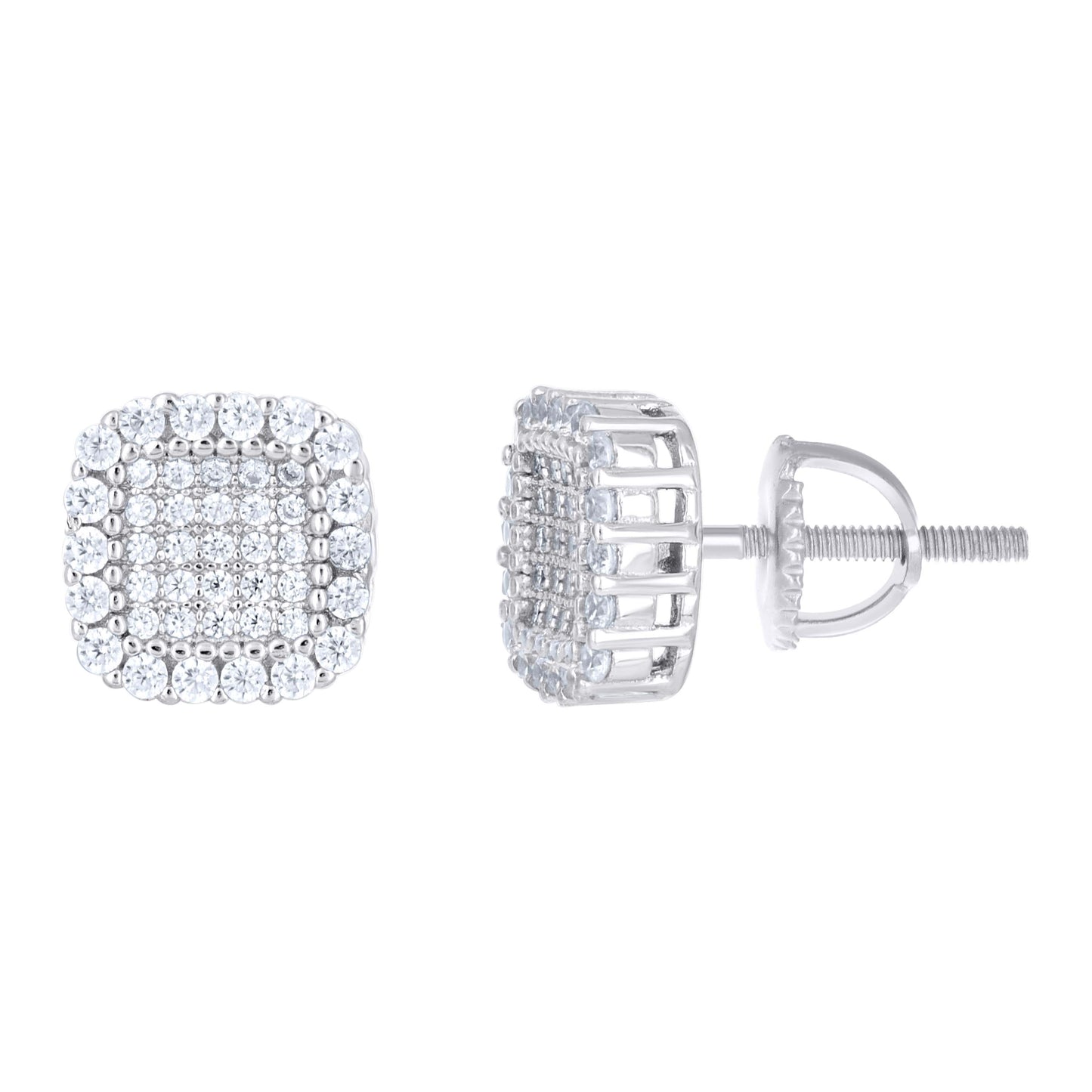 925 Sterling Silver Moissanite Earring 9mm