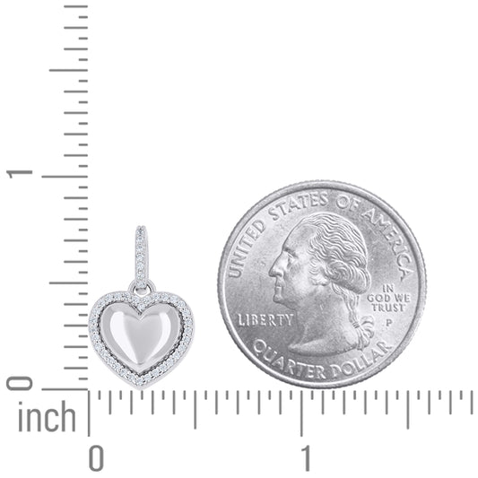 925 Sterling Silver Cz Pendant 8mm