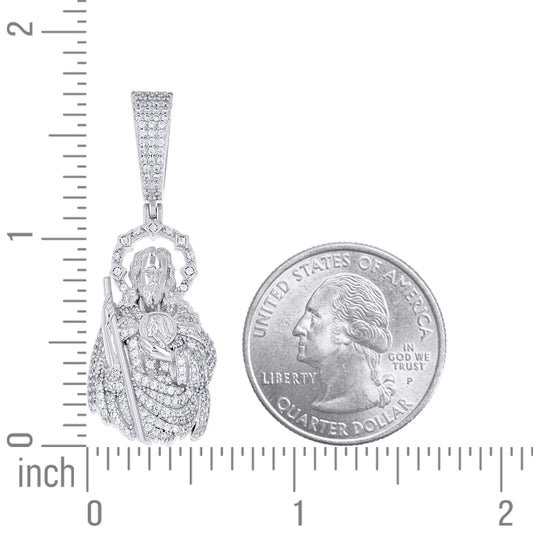 925 Sterling Silver Cz Pendant 30mm