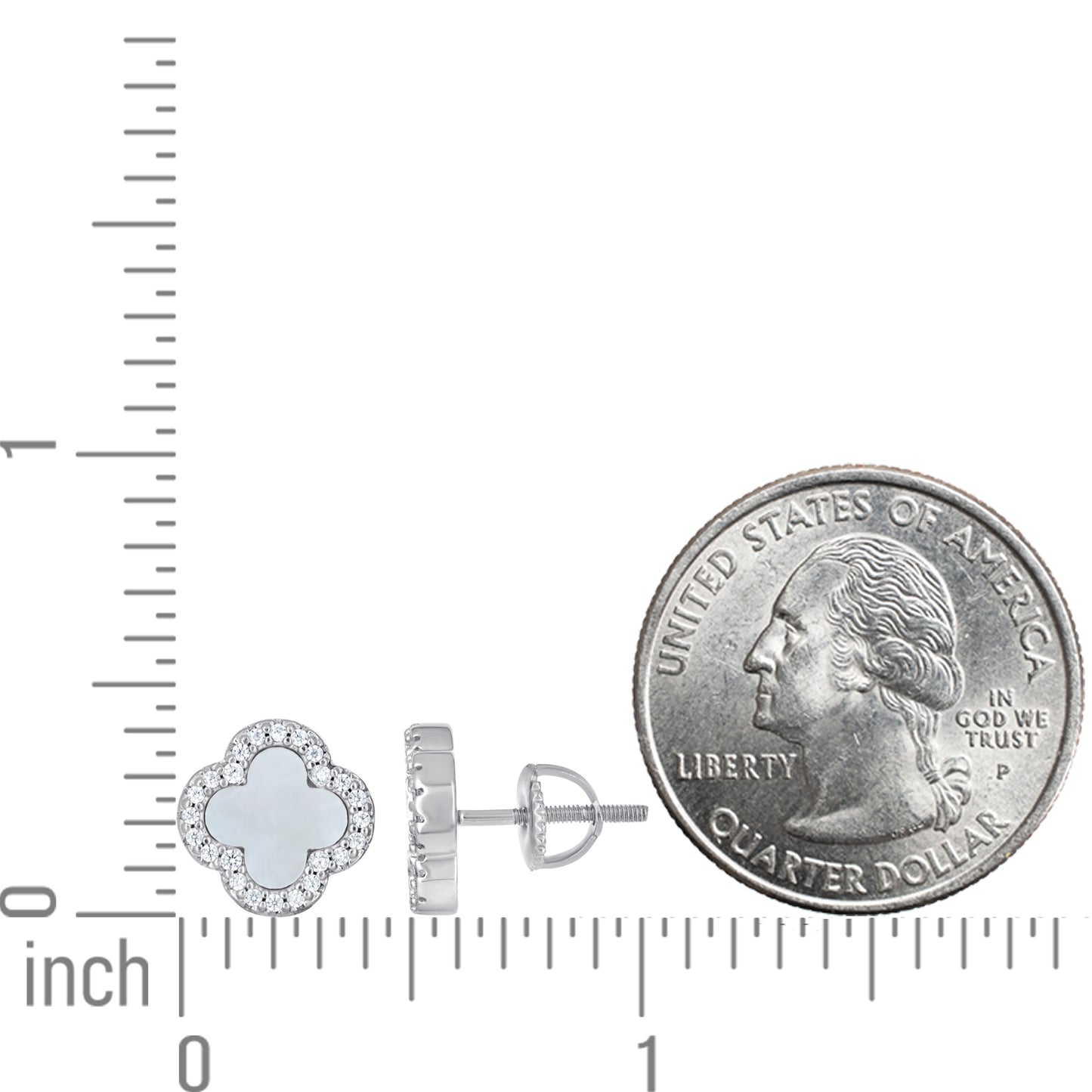 925 Sterling Silver Cz Earring 10mm