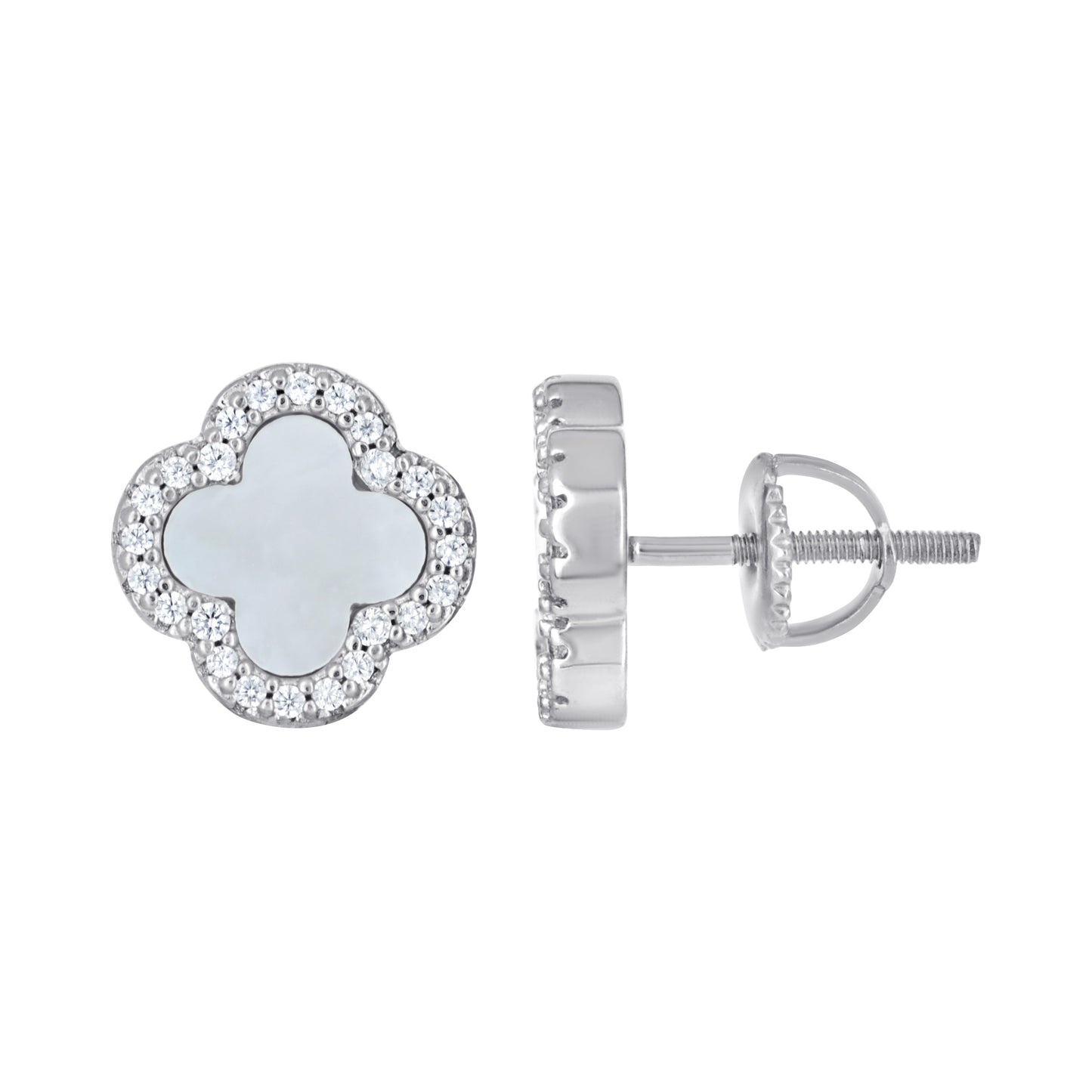 925 Sterling Silver Cz Earring 10mm