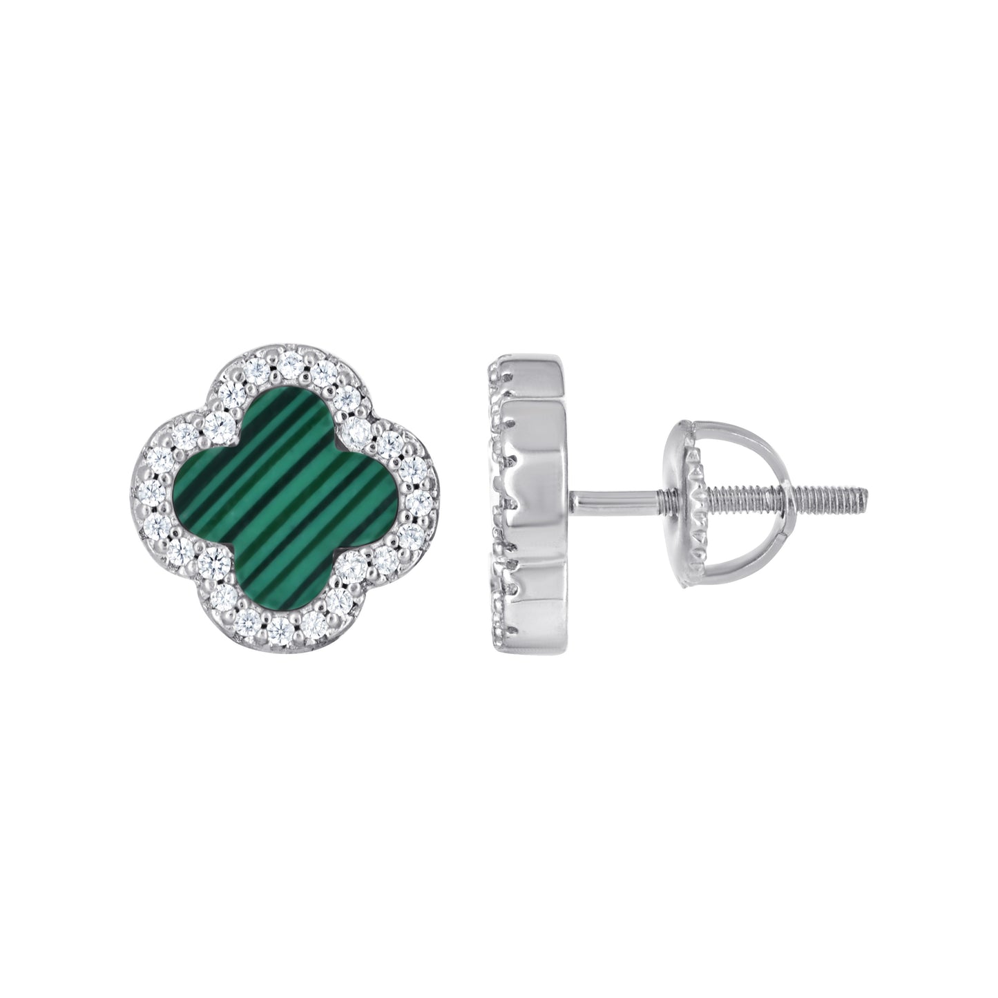 925 Sterling Silver Cz Earring 10mm