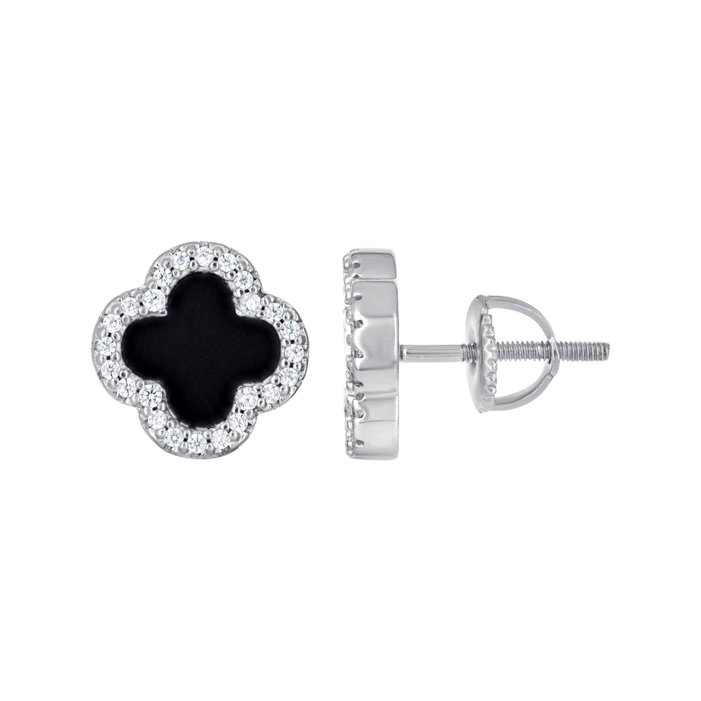 925 Sterling Silver Cz Earring 10mm