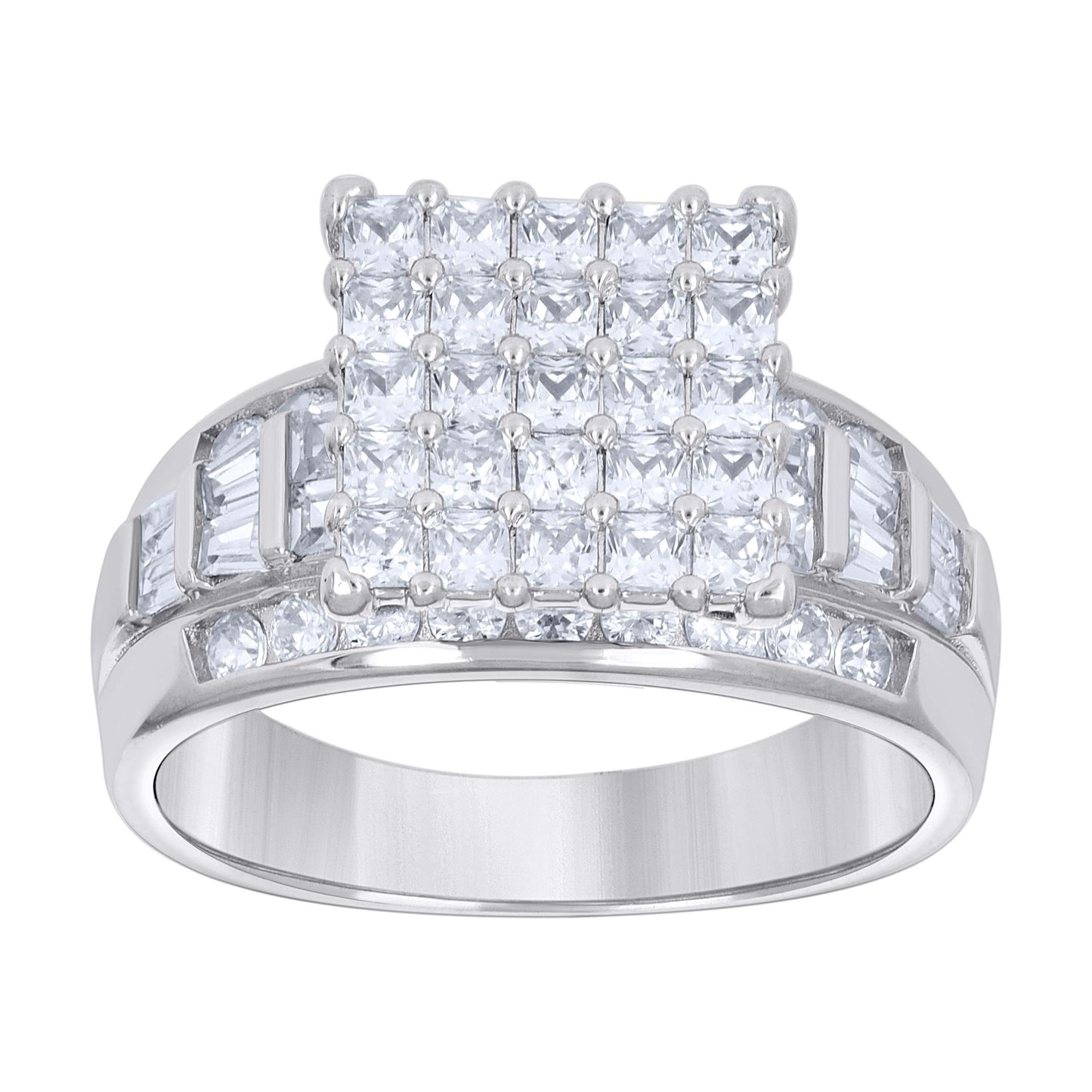 925 Sterling Silver Cz Ring S6