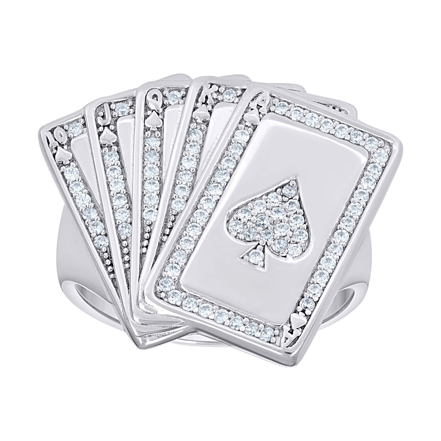 925 Sterling Silver Cz Ring S8