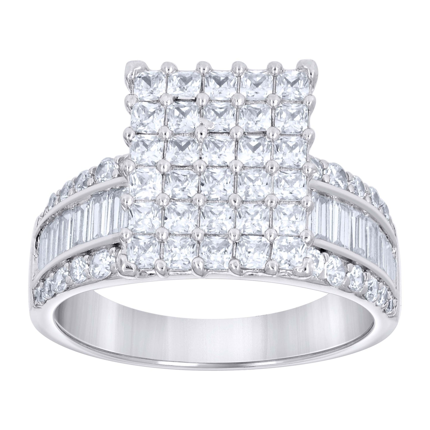 925 Sterling Silver Cz Ring S6