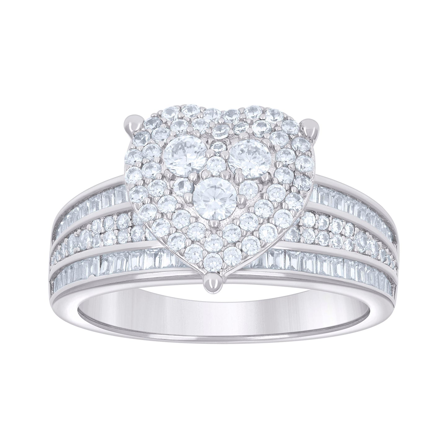 925 Sterling Silver Cz Ring S6