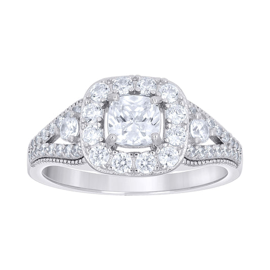 925 Sterling Silver Cz Duo Ring S6