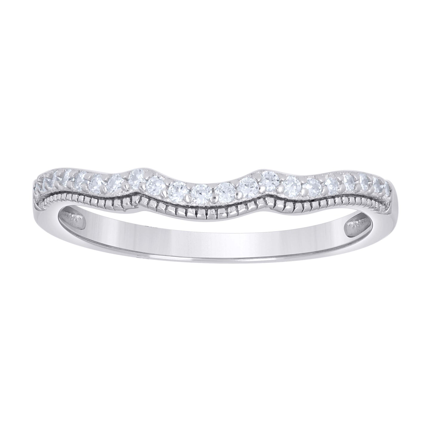 925 Sterling Silver Cz Duo Ring S6