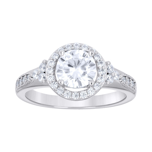 925 Sterling Silver Cz Duo Ring S6