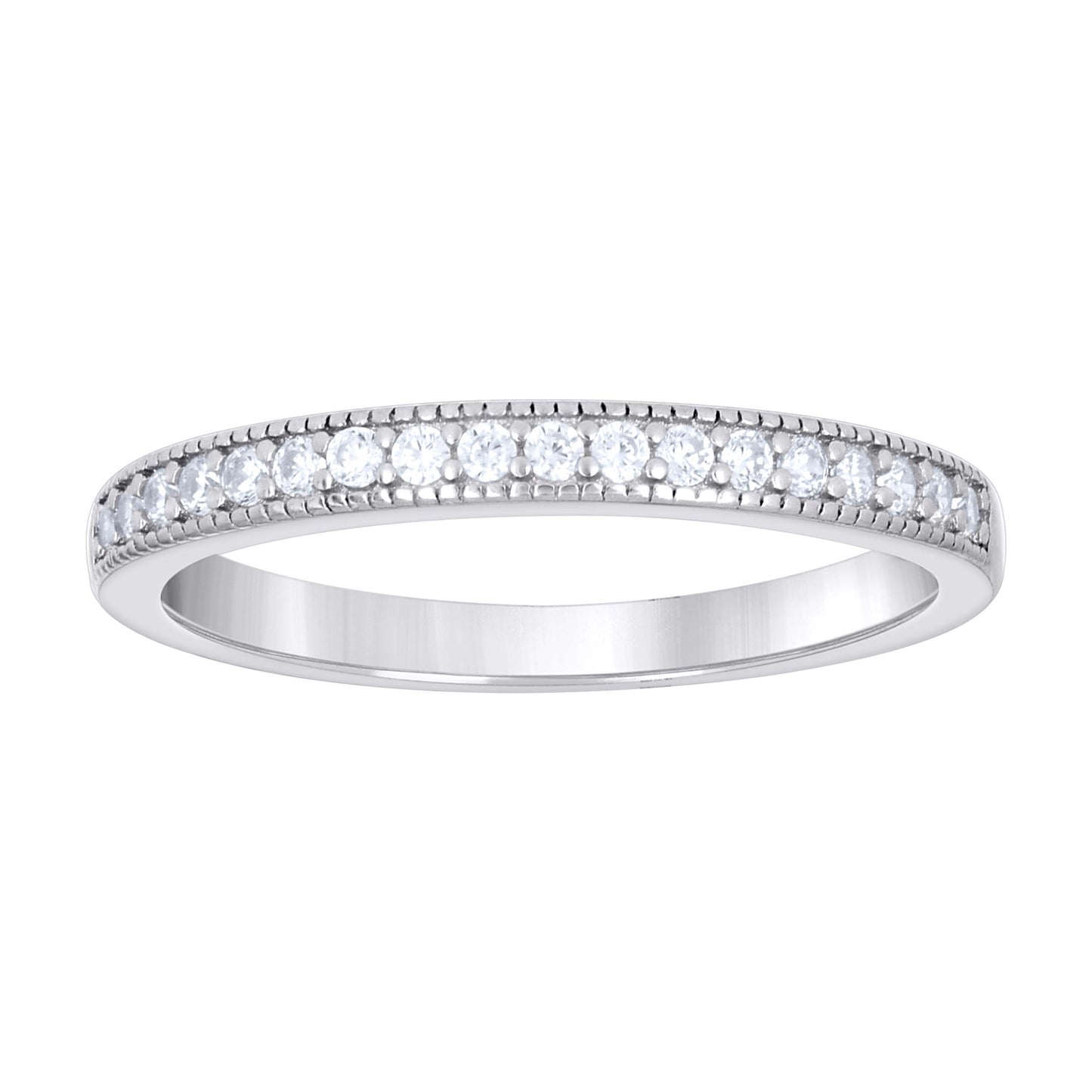 925 Sterling Silver Cz Duo Ring S6