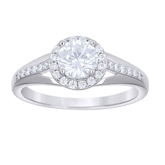 925 Sterling Silver Cz Duo Ring S6