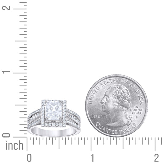 925 Sterling Silver Cz Ring S6