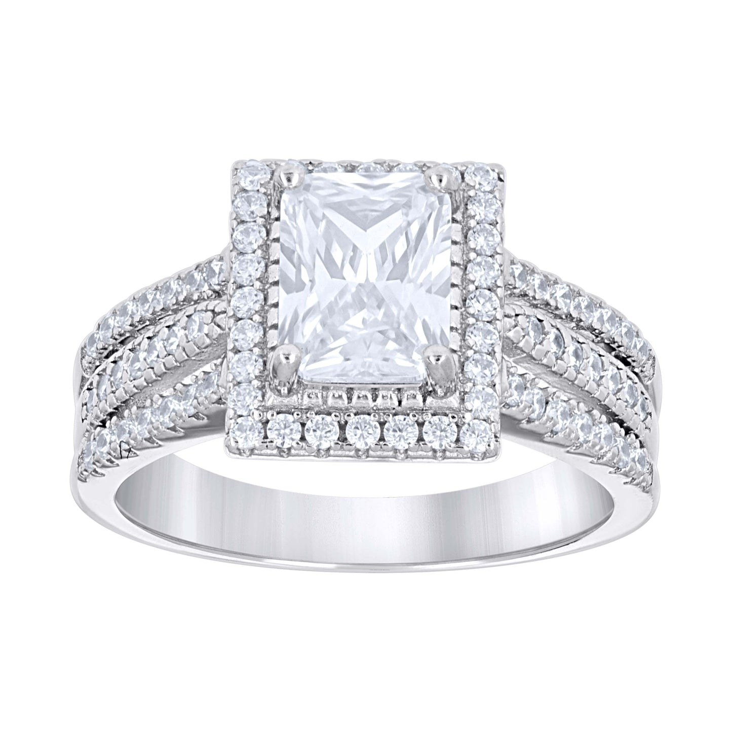 925 Sterling Silver Cz Ring S6