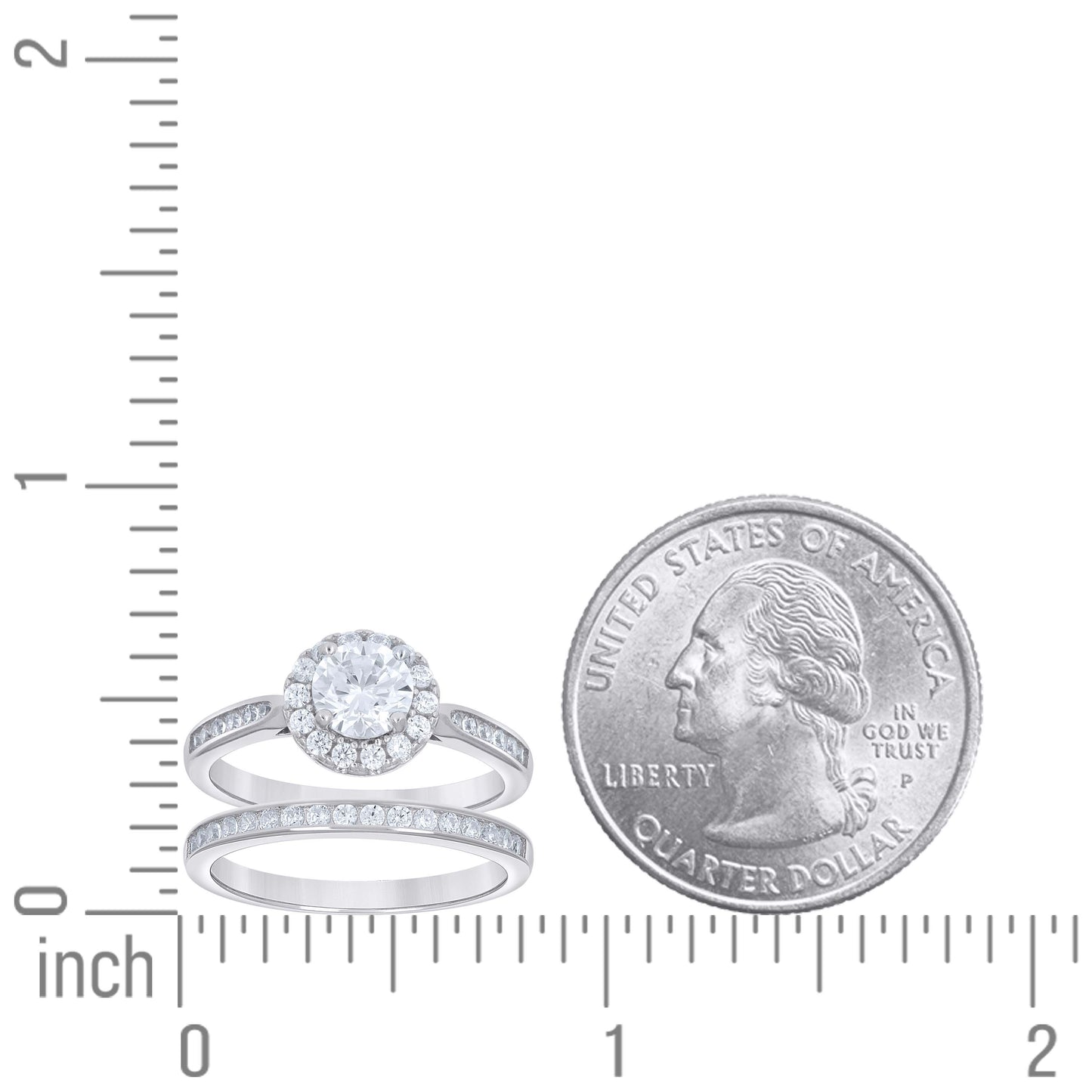 925 Sterling Silver Cz Duo Ring S6